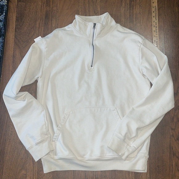 TALENTLESS woman’s 1/4 zip cream sweatshirt - small- oversized - Picture 1 of 5